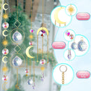 (Style 4) 4 pcs Crystal Wind Chimes-Sun Catcher Star Moon Dream Catcher for Window 32cm-3