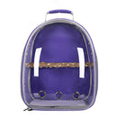 Purple Stylish Transparent PVC Pet Carrier Backpack - Large Capacity, Multi-Use for Birds & Cats(Including Wooden Stick)-1