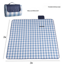 Waterproof Foldable Picnic Blanket with Handle - 2x2m Blue and white checkered-1