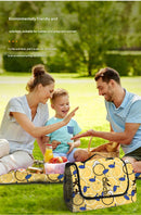 Waterproof Foldable Picnic Blanket with Green Mood Print - 200x200cm-4