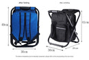 Black Insulated Cooler Backpack Chair - Foldable Stool for Picnics & BBQ-4