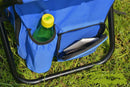 Blue Insulated Cooler Backpack Chair - Foldable Stool for Picnics & BBQ-2