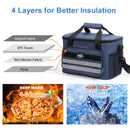 Black Versatile Large-Capacity Picnic Insulated Bag - Detachable Shoulder Strap & Ice Pack-3