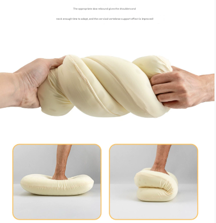 Purple Ergonomic Memory Foam Travel Pillow for Neck Support - Portable & Compact for Camping, Flights, and Napping