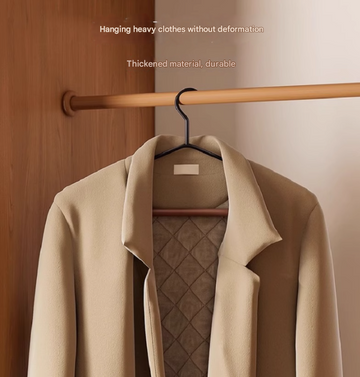 Premium Solid Wood Clothes Hangers Set of 6 - Wide Shoulder Non-Slip Suit Hangers - 0