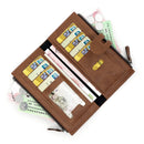 Dark brown Women's Stylish Long Wallet - Multi-Card Slot PU Leather Clutch with Phone Pocket & Coin Zipper-2