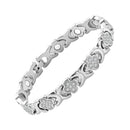 Silver New Fashion Lightweight Luxury Four-Leaf Clover Diamond Inlaid Bracelet - Alloy Magnetic Watch Band Style Bracelet for Women + Free Disassembly Tool-1