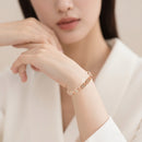 Silver New Fashion Lightweight Luxury Four-Leaf Clover Diamond Inlaid Bracelet - Alloy Magnetic Watch Band Style Bracelet for Women + Free Disassembly Tool-3