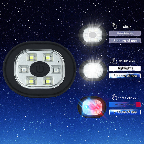 Blue Wireless Bluetooth Beanie Hat with USB Rechargeable LED Headlight - Unisex Knit Cap for Running & Camping