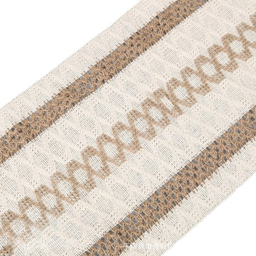 2-PCS White Bohemian Woven Table Runner with Tassels - Rustic Farmhouse Decor for Dining & Coffee Tables - 0