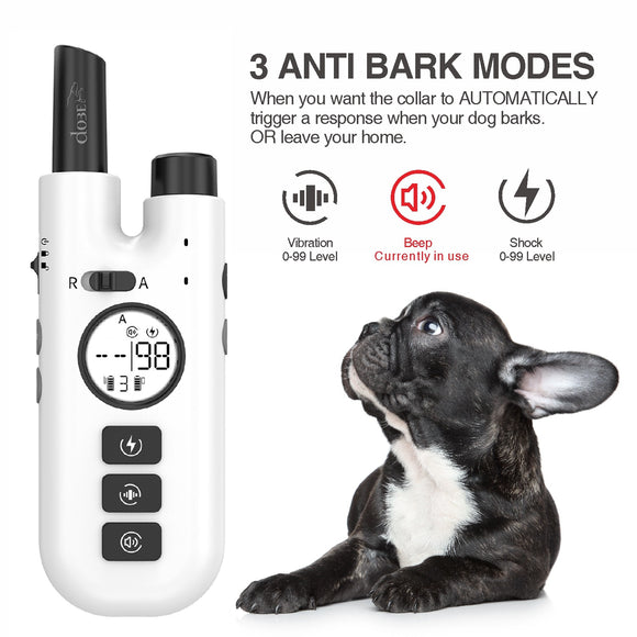 Professional 2-in-1 Dog Training & Anti-Bark Collar with Remote - Rechargeable, 3 Modes & 0-99 Levels(black)