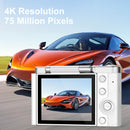 4K Ultra HD Digital Camera - 75MP, 2.8-inch Rotatable Screen, Auto Focus & Built-in Flash(white)-4