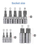 10-Piece M-Type Spline Bit Socket Set - Chrome Steel, Polished & Quenched for Durability with Storage Case(blue)-5