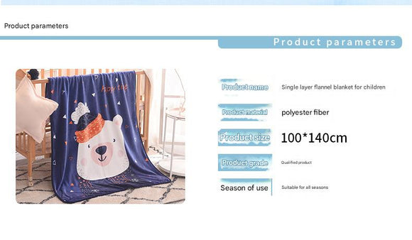 Ultra-Soft Kids Plush Fleece Blanket - Cozy Cartoon Animal Throw for All Seasons (Fawn)