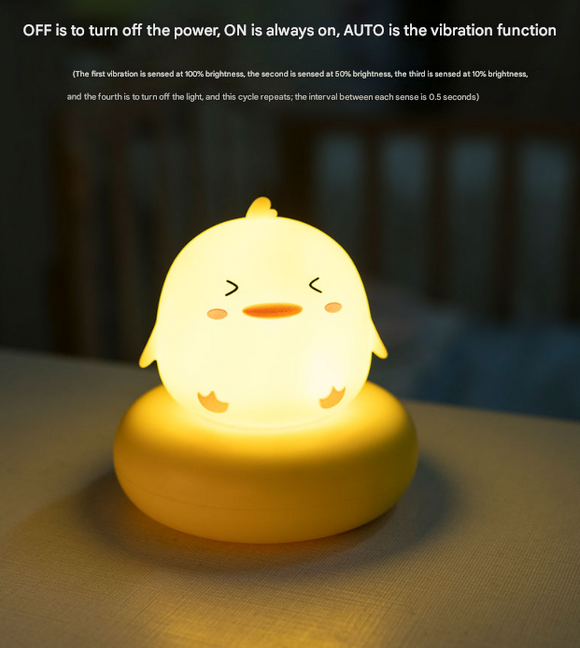 Red and White Snowman Cute Animal LED Night Light - Rechargeable Silicone Nursery Lamp with Tap Control, Dimmable Bedside Light for Kids