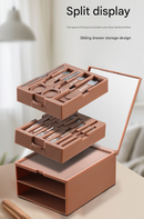 Pink Premium 13-in-1 Manicure & Grooming Kit - Professional Carbon Steel Pedicure Set with Dual-Drawer Case & Mirror-4