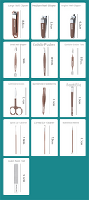 White Premium 13-in-1 Manicure & Grooming Kit - Professional Carbon Steel Pedicure Set with Dual-Drawer Case & Mirror-6