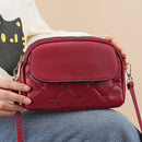 Red Chic Quilted Crossbody Bag - Multi-Compartment PU Leather Shoulder Purse-1
