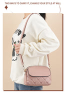 Red Chic Quilted Crossbody Bag - Multi-Compartment PU Leather Shoulder Purse-10