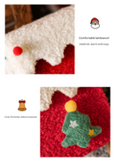 Red and White Luxe Plush Christmas Gift Box - Decorative Holiday Treat Box with Snowy Trim-6