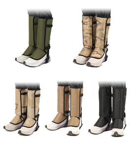 Camouflage khaki Outdoor Waterproof Leg Gaiters - Anti-Snake Bite & Scratch Protection Boot Covers - Breathable Nylon Oxford Leg Guards for Hiking Camping - 0