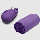 Purple 2-PCS Smart Whale Silicone Case Quick-Dry Towel Set - Portable & Cooling for Gym & Travel-1