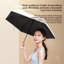 Quiet Blue Compact Mini Travel Umbrella UPF50+ UV Protection Waterproof 6-Fold Flat Design Lightweight Sun & Rain Parasol for Handbag-3
