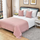 Pure white Nordic Knitted Throw Blanket with Tassels 130x230cm Soft Acrylic Diamond Pattern Sofa Cover Bed Runner and Travel Blanket-5