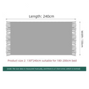 Pure white Nordic Knitted Throw Blanket with Tassels 130x230cm Soft Acrylic Diamond Pattern Sofa Cover Bed Runner and Travel Blanket-6