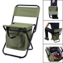 Blue 3-in-1 Portable Folding Camping Chair with Built-in 10L Cooler Bag Lightweight Backpack Stool for Fishing Beach and Outdoor Picnics-4