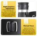 500x25 High Power HD Binoculars - Portable Concert Telescope with Phone Photography Capability, FMC Coated Optics-4