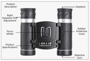 500x25 High Power HD Binoculars - Portable Concert Telescope with Phone Photography Capability, FMC Coated Optics-6