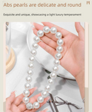 3 Pairs Magnetic Pearl Curtain Tiebacks（25cm） - No-Drill ABS Bead Holdback with Rhinestone Clasp-3