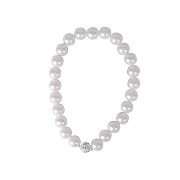 3 Pairs Magnetic Pearl Curtain Tiebacks（25cm） - No-Drill ABS Bead Holdback with Rhinestone Clasp