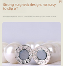 3 Pairs Magnetic Pearl Curtain Tiebacks（40cm） - No-Drill ABS Bead Holdback with Rhinestone Clasp-2