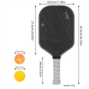Grey and Black T700 Carbon Fiber Pickleball Paddle Set - 16mm Textured Matte Finish with Oxford Carry Bag & PE Balls-3