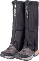 Black Breathable Nylon Waterproof Hiking Leg Gaiters and Snow Boot Gaiters (Fleece Lining) - Unisex Adjustable Sand & Mud Protection for Mountaineering & Desert Trekking, S Size-1