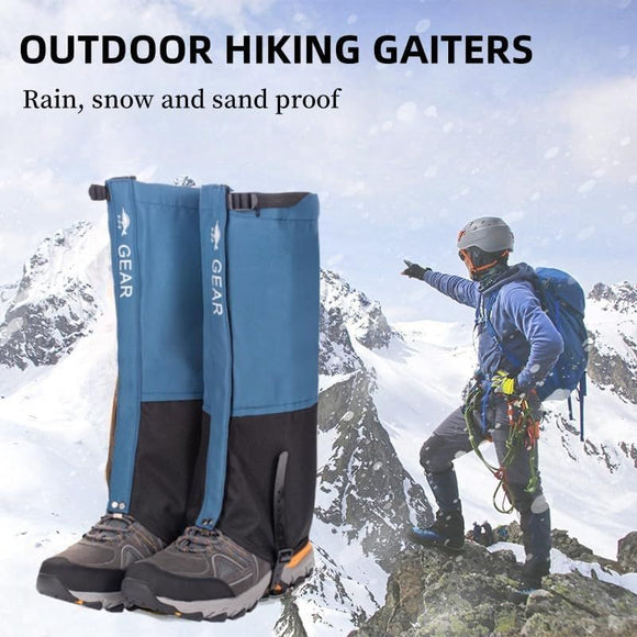 Orange Breathable Nylon Waterproof Hiking Leg Gaiters and Snow Boot Gaiters (Fleece Lining) - Unisex Adjustable Sand & Mud Protection for Mountaineering & Desert Trekking, S Size