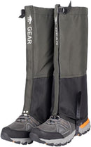 Green Breathable Nylon Waterproof Hiking Leg Gaiters and Snow Boot Gaiters (Fleece Lining) - Unisex Adjustable Sand & Mud Protection for Mountaineering & Desert Trekking, XL Size-1