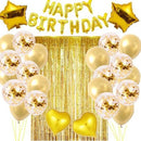 Silvery Premium Foil Balloon Party Kit – Happy Birthday Banner, 2 Star & 2 Heart Foil Balloons, 10 Confetti + 10 Pearl Latex Balloons, 2m Fringe Curtain & 10m Ribbon – Elegant, Easy Setup for Birthdays & Celebrations-4