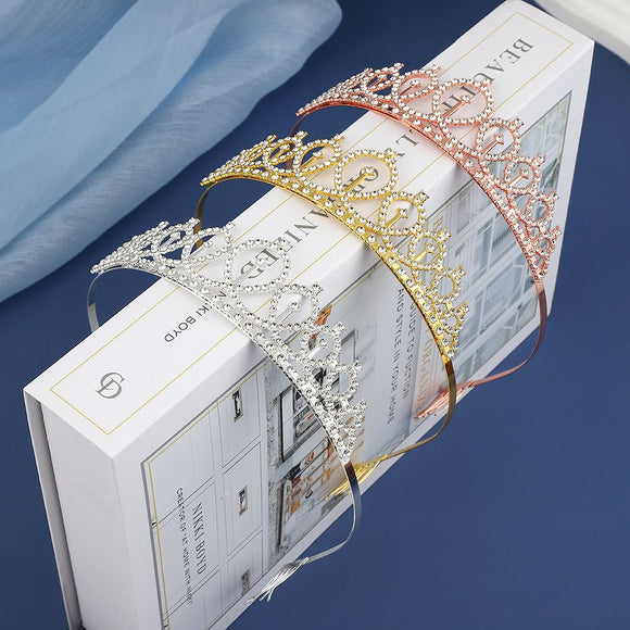 2-piece Golden and Silvery Birthday Girl Tiara and Sash Set - Elegant Rhinestone Alloy Crown with , Glitter "BIRTHDAY GIRL" Sash & Safety Pin - Perfect Princess Party Accessory for Women and Girls