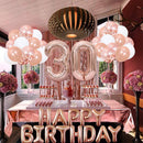 Rose Gold 30th Birthday Balloon Decoration Set - Foil Number Balloons, Happy Birthday Letter Banner, Tassel Curtain, Confetti Balloons, Latex Balloons & Tape - Complete Party Decor Kit for 18th, 21st, 30th  Birthdays-2