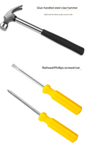 Green 8 Piece Set -Multi-Purpose Home & Car Tool Kit -  Durable Blow-Molded Case, Utility Knife, Tape Measure, Pliers, Hammer, Screwdrivers, Allen Keys - Compact Emergency Repair Set for DIY and Auto Maintenance-9