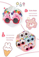 White Novelty Birthday Glasses - Fun Cake Design Party Props - Durable Plastic, Comfortable Fit, Unisex - Perfect for Kids and Adults Birthday Celebrations and Photo Booths-4