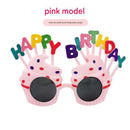 Pink Novelty Birthday Glasses - Fun Cake Design Party Props - Durable Plastic, Comfortable Fit, Unisex - Perfect for Kids and Adults Birthday Celebrations and Photo Booths-1