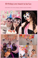 Red Pink Novelty Birthday Glasses - Fun Cake Design Party Props - Durable Plastic, Comfortable Fit, Unisex - Perfect for Kids and Adults Birthday Celebrations and Photo Booths-6