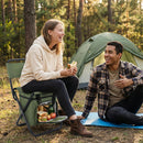 3-in-1 Green Large Portable Folding Camping Chair with Zippered Cooler Bag and 35*35cm Thick Plush Seat Cushion, Outdoor Fishing and Picnic Stool with Backrest and 25 *27 *18.5cm Insulated Storage Pocket-7
