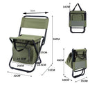 3-in-1 Camouflage Large Portable Folding Camping Chair with Zippered Cooler Bag and 35*35cm Thick Plush Seat Cushion, Outdoor Fishing and Picnic Stool with Backrest and 25 *27 *18.5cm Insulated Storage Pocket-5