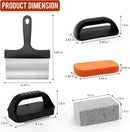 10-Piece BBQ Grill Cleaning Kit - Grill Scraper, 3 Cleaning Blocks & 4 Nylon Scouring Pads and 2 Ergonomic Handles for Flat Top Grills, Griddles and Outdoor Cooking Surfaces-6