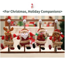 4-Piece Christmas Hanging Plush Ornaments Set - Khaki Santa Claus, Snowman, Reindeer & Bear Tree Decor, Christmas in July, Winter Christmas, Yulefest, Secret Santa Gift-2